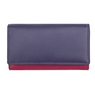 Prime Hide RFID SAFE Large Multi Colour Leather Matinee Purse 6089 by Primehide