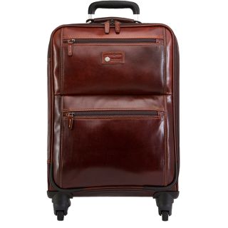 Jekyll & Hide Oxford 4 Wheel Leather Cabin Trolley 50cm 3830OXTO by Jekyll & Hide color Red-Brown
