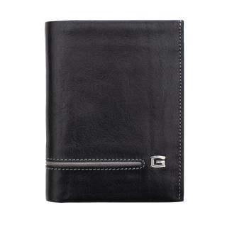 Giudi Luxury Blackand Grey Italian Leather Wallet Trifold Giudi-6956-BGY by Giudi color Brown