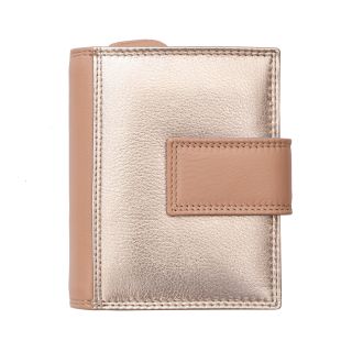 Prime Hide Metallic Collection Small Rose Gold Trifold Purse 8084 by Primehide
