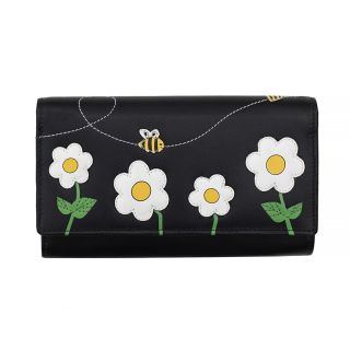 Prime Hide Bumble Bees RFID Protected Leather Matinee Purse 731 by Primehide color Black