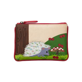 Prime Hide Hedgehog Design Soft Leather Coin Purse RFID 724 by Primehide color Red