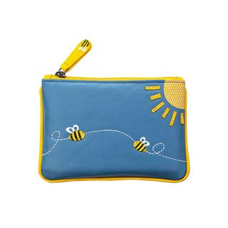 Prime Hide Bees Theme Soft Leather Coin Purse RFID 727 by Primehide color Blue