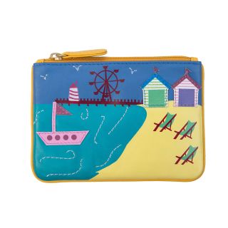 Prime Hide Seaside Theme Soft Leather Coin Purse RFID 728 by Primehide color Blue