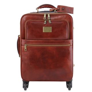 Tuscany Leather 4 Wheels vertical Leather Trolley TL141911-main by Tuscany Leather