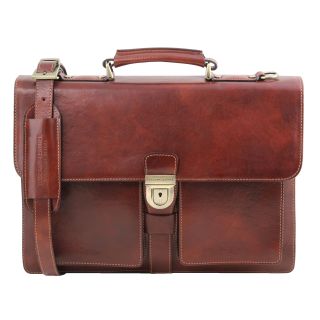 Tuscany Leather 3 Compartment Briefcase TL141825 by Tuscany Leather