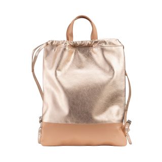 Dudu Linosa Multi Colour Drawstring Metallic Backpack -Pink 534-1671-Pink by Dudu color Dusty Rose