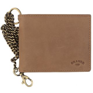 Branco Men's Large Biker Trifold Leather Wallet With Chain 41014-main by Branco