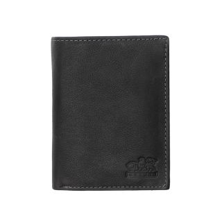Branco Men's Black Vertical Trifold Tumble Range Leather Wallet BR35369blk by Branco color Black