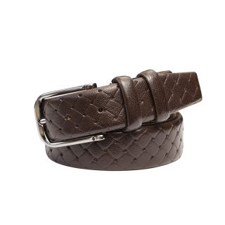 Prime Hide Men's Dark Brown Patterned Belt 401-Dark Brown by Primehide color Dark Brown