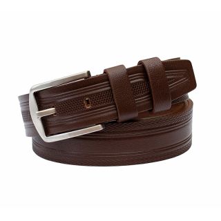 Prime Hide Herringbone Pattern Belt - Dark Brown Belt44-BROWN-Main by Primehide color Dark Brown