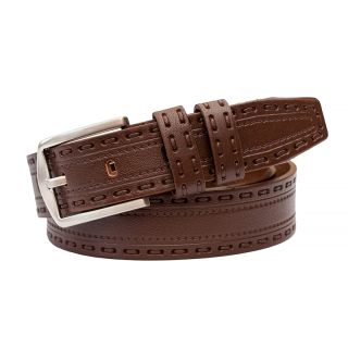 Prime Hide Men's Brown Patterned Belt Belt42-Brown-main by Primehide color Brown