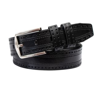 Prime Hide Men's Black Patterned Belt Belt42-Black-main by Primehide color Black