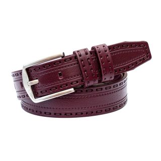 Prime Hide Men's Bordeaux Colour Patterned Belt Belt42-BORD-Main by Primehide color Bordeaux