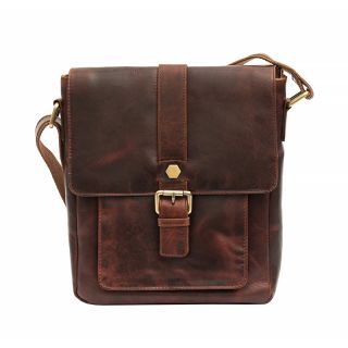 Prime Hide Roma Men's Large Brown Crossbody Bag 7508 by Primehide color Brown