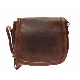 Prime Hide Roma Brown Full Flap Shoulder Crossbody Bag 7505 by Primehide color Brown