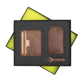 Prime Hide English Leather Wallet & Luggage Tag Gift Set S5