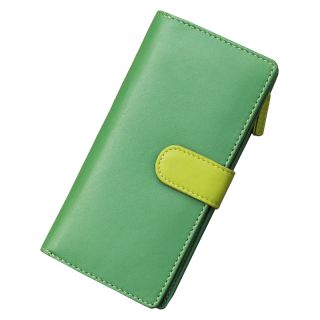 Nevaeh Large Multi Colour Green Bifold Leather Purse 16082-GRN by Nevaeh color Green