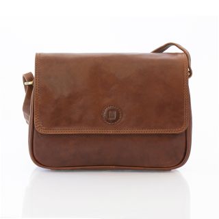 Prime Hide Luxury Brown Leather Fap over Crossbody Bag 2007 by Primehide color Brown