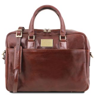 Tuscany Leather Laptop Briefcase 2 Compartments and Front Pocket TL141894 by Tuscany Leather