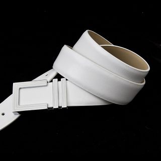 Kenneth Brownne Men's White Belt Designer Buckle Style 9 kb-white-9 by Kenneth Brownne color White