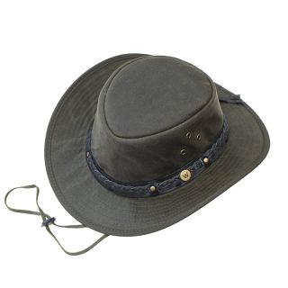 Wombat The Wilderness Unisex Waxed Cotton Hat Green Wilderness-green by Wombat color Green