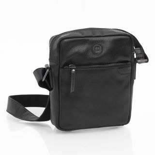 Prime Hide Men’s Zip Top Flight Crossbody Bag 2002-blk by Primehide color Black