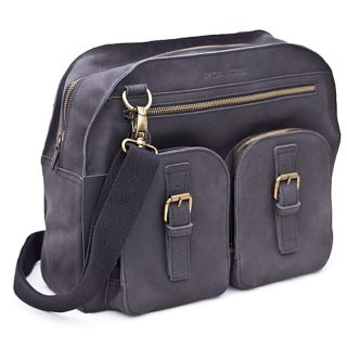 Police Bold Range Soft Black Leather Messenger Style Bag pb0398-black by Police color Black