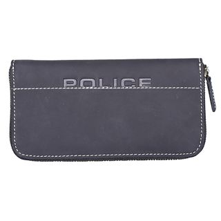 Police Black Hunter Leather Ladies Zip Around Purse pw0498-black by Police color Black
