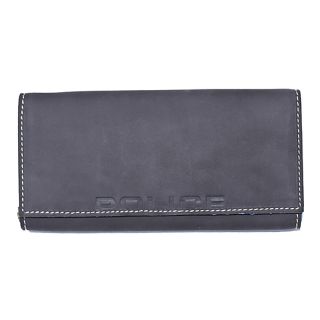 Police Bold Range Soft Black Leather Ladies Large Purse pw0598-hunter-black by Police color Black