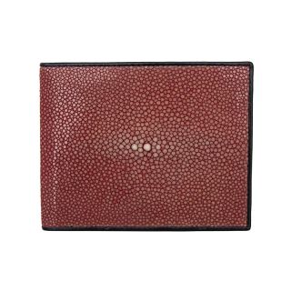 Strawberry Red Stingray and Ostrich Interior Men's Designer Wallet red-ray by Real Mens Wallets color Red
