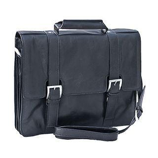 Hidesign Windsor Luxury Black Leather Briefcase winsdor-black by Hidesign color Black
