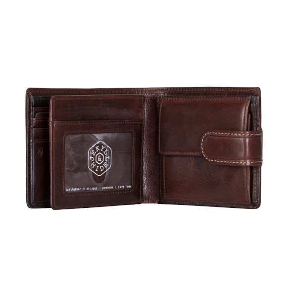 Jekyll Hide Oxford Men's Leather Wallet Billfold with Coin Pocket
