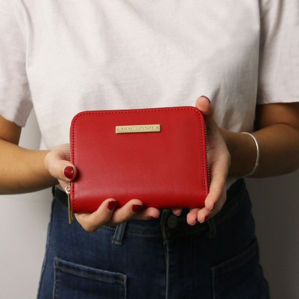 Tuscany Leather Womans Small Zip Around Leather Wallet