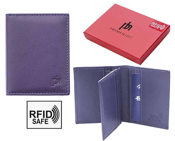 Prime Hide Valentino RFID safe purple credit card holder